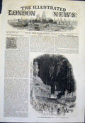 Original Old Antique Print Democratic Meeting Park New York America 1845 19th