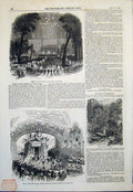 Old Antique Print Park New York Whig Meeting Gothic Hall Birks Aberfeldy