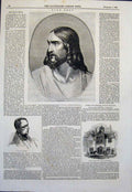 Original Old Antique Print Linton Saviour Jesus Roche Moot Hill Colchester