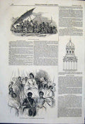Old Antique Print Raft Gamber Islanders Dome Bethlem Hospital Madagascar