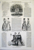 Original Old Antique Print Ice Tree Temple Fashion Fashions Princess Theatre