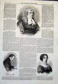 Original Old Antique Print Parke Daniell Linwood Portrait 1845 19th