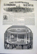Old Antique Print Washinton Birthday Tabernacle New York Celebration 1845 19th