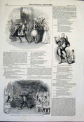Original Old Antique Print Theatre Adelphi Burlesque Bedford Dragon Lyceum Cat