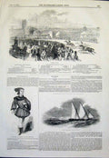 Old Antique Print Warwick Races Horse Duprez Guillaume Tell Drury Theatre