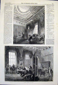 Original Old Antique Print Board Trade Deputation Railway President'S Room 1845
