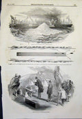 Old Antique Print Whiting Shoal Limehouse Reach Channel Galvanic Battery