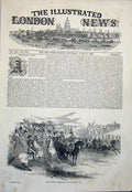 Original Old Antique Print Review Grand Windsor Park Majesty Royal 1845 19th