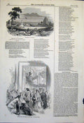 Original Old Antique Print Waterloo Field Polish Ball Willis Boom 1845 Victorian