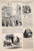 Old Antique Print Costume Ball Southampton Dog Batty'S Amphitheatre 1846 19th