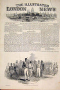 Original Old Antique Print Uniform British Militia England 1846 19th