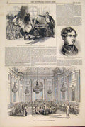 Original Old Antique Print Theatre Portrait Egerton Fesitval Madrigal Freemasons