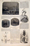 Old Antique Print Forsyth Patent Railway Signals Diagram Knight Limehouse