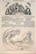 Old Antique Print Fresco Maclise Buckingham Palace Banks Nymphs Theatre