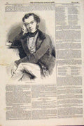Original Old Antique Print Portrait Rishard Cobden Free Trade Party 1846 19th