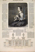 Old Antique Print Spanish Peasant Girl Inskipp Art 1846 Gates Kew Gardens 19th