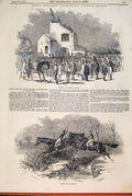 Original Old Antique Print Grand Military Leamington Steeple Chase Horse 1846
