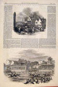 Original Old Antique Print Cester Races Bridge Street Brotherton Mace 1846 19th