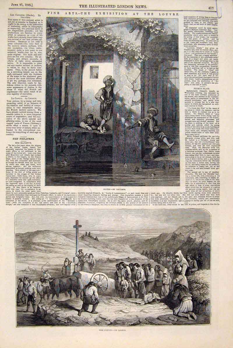 Original Old Antique Print Fine Art 1846 Fripp Jenkins Louvre Decamps Tayler