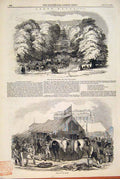 Old Antique Print Ascot Races Windsor Course Race Horse Sketch Stand 1846 19th