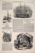 Original Old Antique Print Blacklow Warwickshire American Liner Ship Strawberry