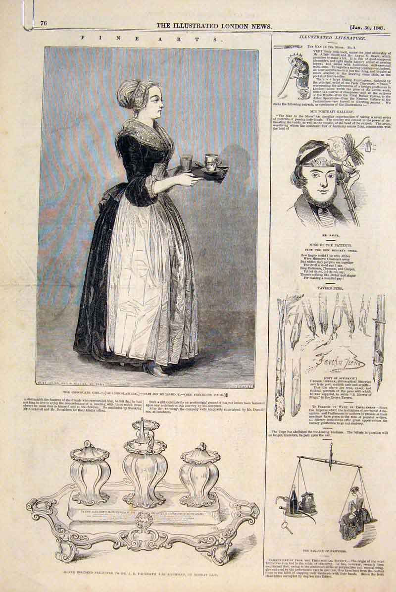 Original Old Antique Print Fine Art 1847 Society British Artists 19th