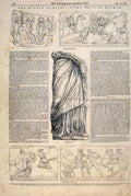 Original Old Antique Print Budrun Marble British Museum Statue Frieze 1874 19th