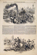 Original Old Antique Print River Thames Greewich Balckheath Easter Monday 1847
