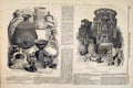 Original Old Antique Print British Museum Peruvian Vessels Mexican Remains 1847