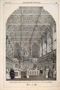 Old Antique Print House Lords London Interior Exterior Court Panels 1847 19th