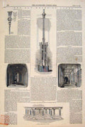 Original Old Antique Print House Lords Gas Light Peers Lobby Brass Gates 1847