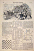 Original Old Antique Print Omnibus Coach Carriage Adams Chess Problems Solutions