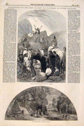 Original Old Antique Print Society British Artists Painters Fine Art 1847 19th
