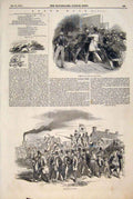 Original Old Antique Print Epsom Races Railway Tickets Horse 1847 19th