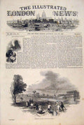 Original Old Antique Print Manchester Race Course Horse 1847 19th