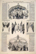 Original Old Antique Print Military Bazaar Regent'S Park Irish Londenderry Stall