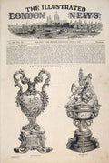 Original Old Antique Print Ascot Prize Plate Races Emperor'S Vase Queen'S 1847