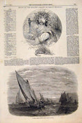 Original Old Antique Print Month Heads Kenny Meadows 1847 19th