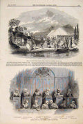 Old Antique Print Fete Royal Botanic Society Garden Crown Case Court 1847 19th