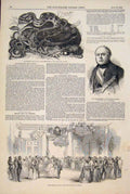 Original Old Antique Print Boulay French Snake Rattle Zoo Military Ball Chelsea