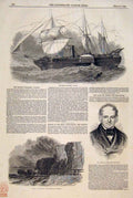 Original Old Antique Print Steamer Forth Wreck Brig Newcastle Whitey Green 1849