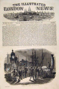 Original Old Antique Print Napier Dover Embarkation 1849 19th Century