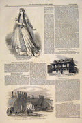 Original Old Antique Print Parodi Theatre Sparrowe Ipswich Staffordshire Railway