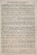 Original Old Antique Print Moonlight Heart Song Music Abdy Owen 1849 Victorian