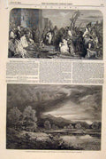 Original Old Antique Print Fine Art 1849 British Institute Painters Artists