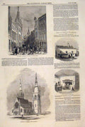 Old Antique Print London Lombard Frederiction Cathedral Brunswick Castle