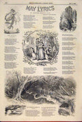 Original Old Antique Print May Lyrics Peoms Mackay Sketches Literature 1849