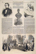 Original Old Antique Print Portrait Peel Leominster Bust Wellington Fox Curricle