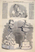 Old Antique Print Ascot Race Plate Vase Cup Botanic Gardens Regent'S Park