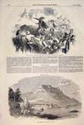 Original Old Antique Print Riots Dresden Germany Konigstein Elbe 1849 Victorian